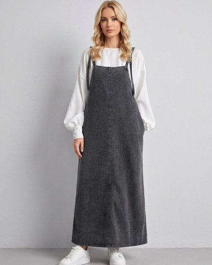 Robe Salopette Denim Femme — Élégance décontractée au quotidien